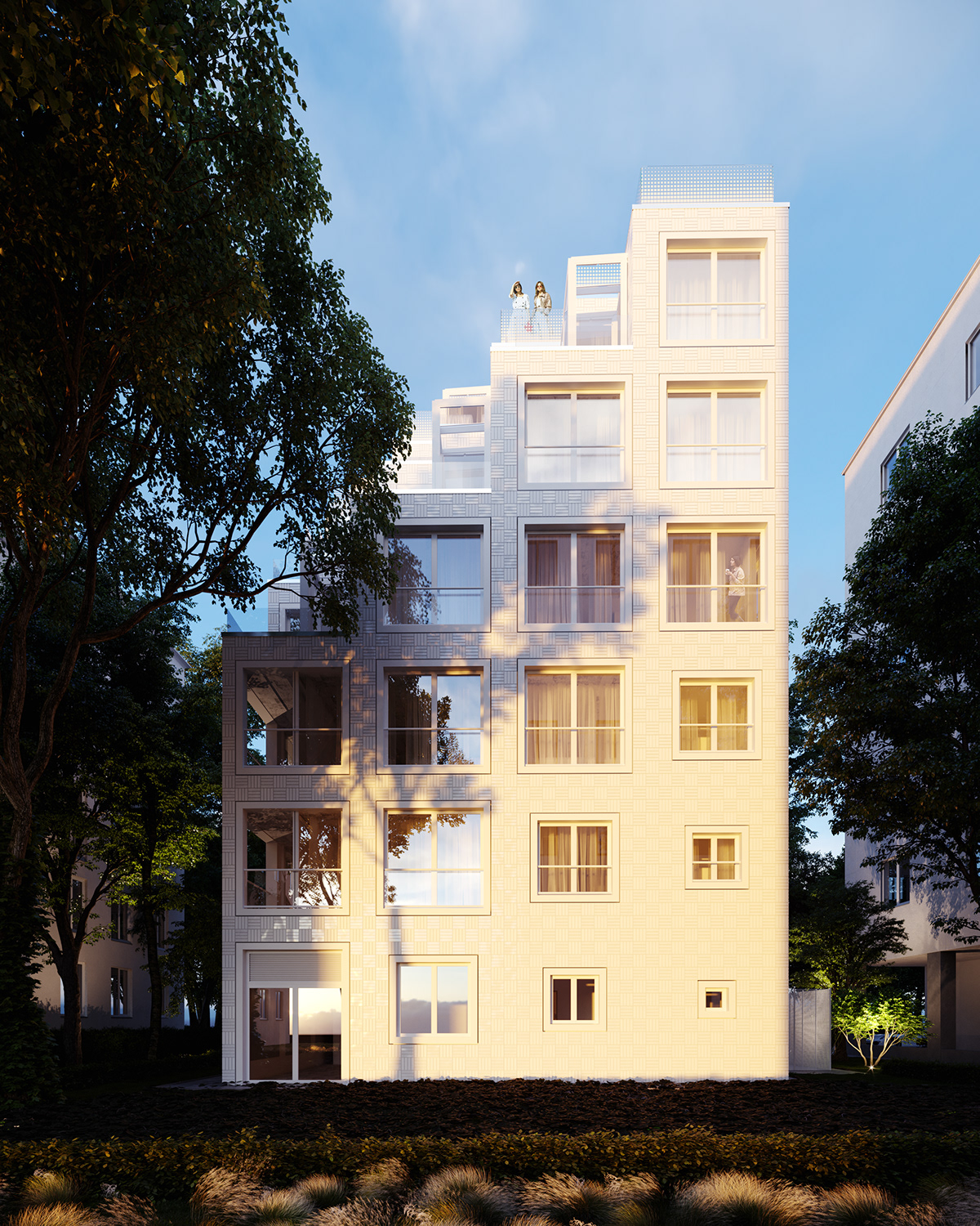 3D architecture archviz building CGI city exterior residential visualization warszawa