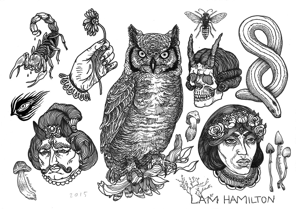 tattoo tattoo flash Tattoo Art tattoos owl skull scorpion Mushrooms hand witch eye genie jinn wasp
