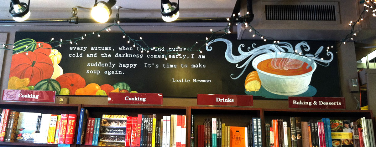 Adobe Portfolio cooking chalk signs boards Bookstore
