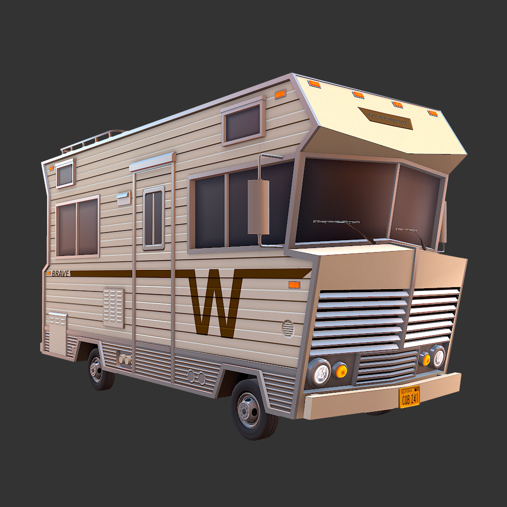 motorhome 3D Low Poly Vehicle Travel polygonal adventure traveling road Truck