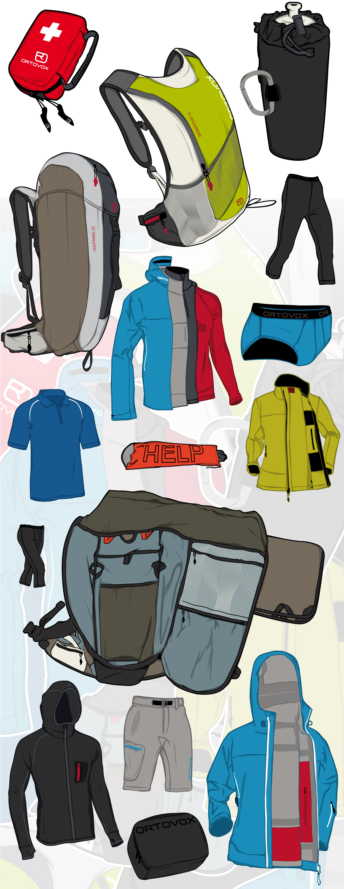 Ortovox backpack winter Gear workbook catalog bag Clothing commisioned summer mountaineering
