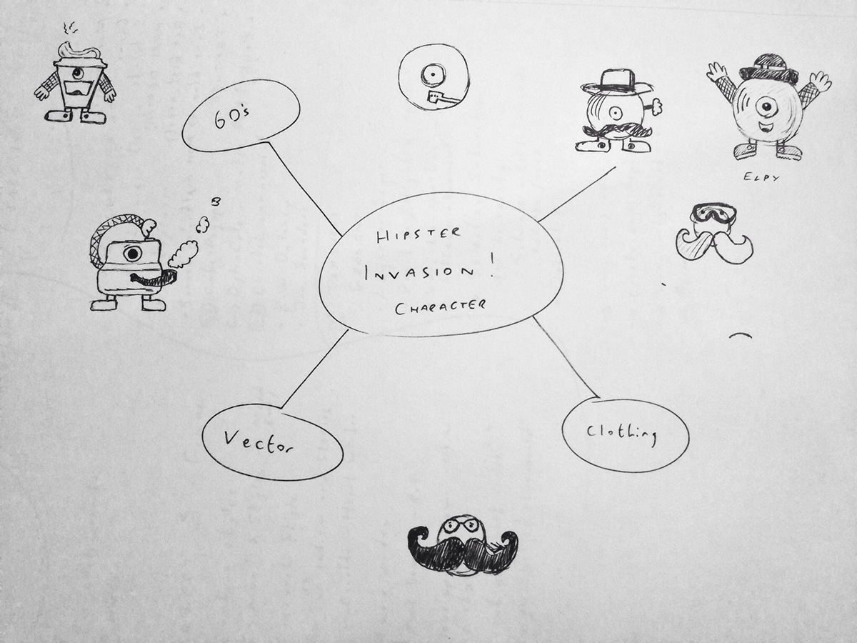 Hipster Fun cute cartoon animate Portland converse LP starbucks POLAROID instagram Clothing creatures coffee shop happy
