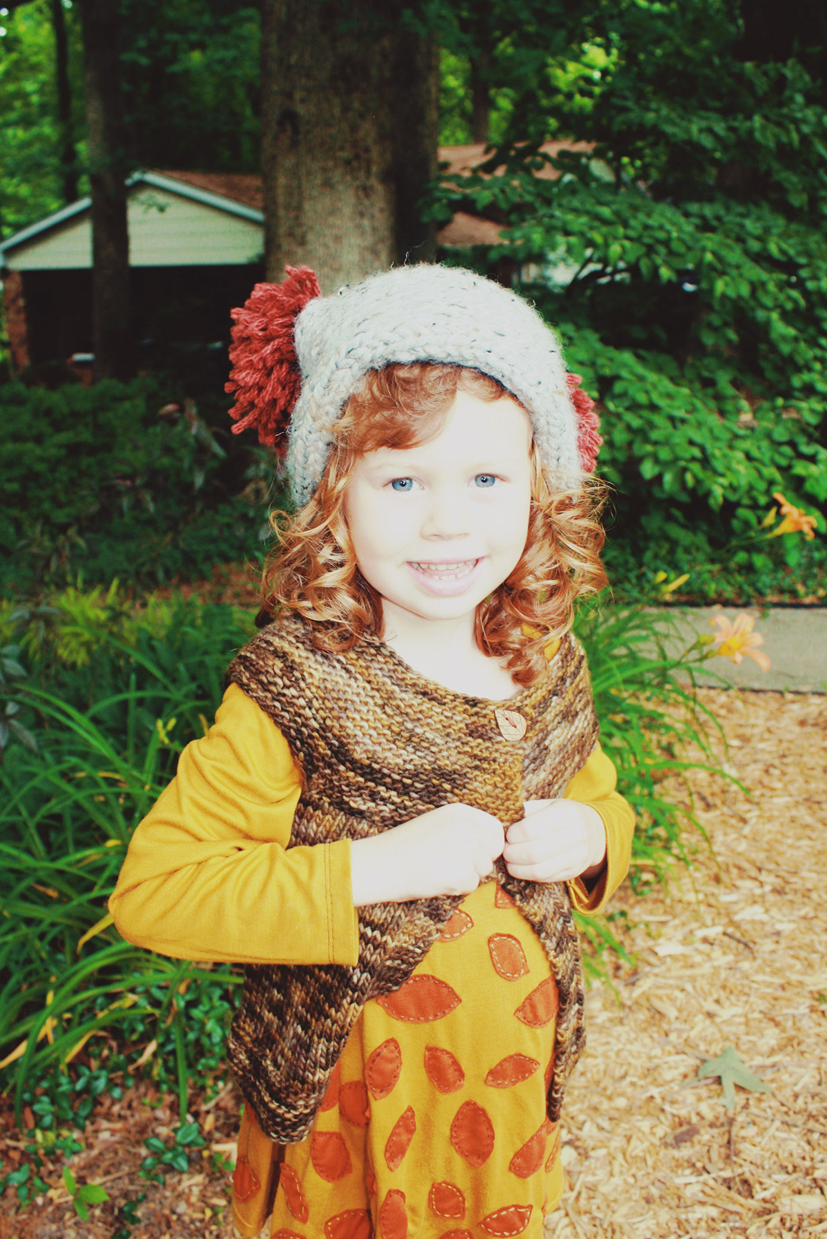 children girl Fall knit Woven woodland Nature