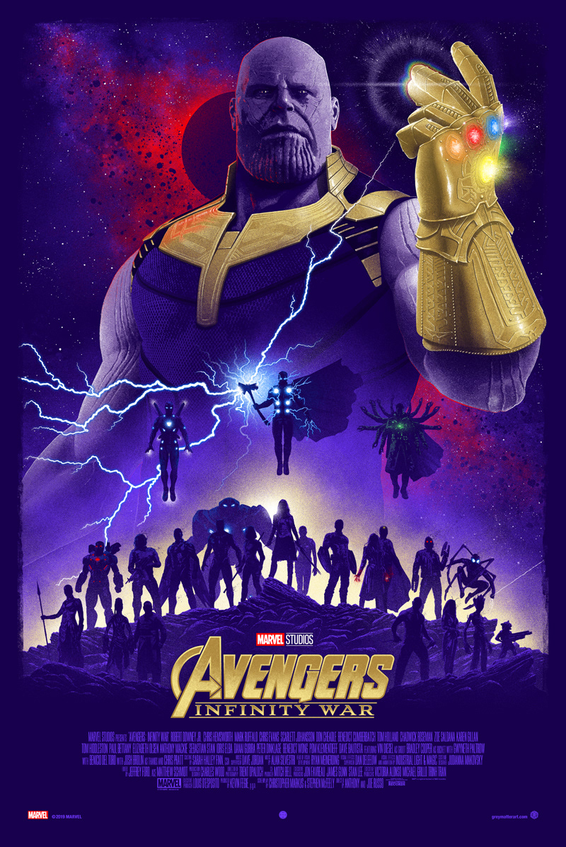 Avengers Thanos marvel mcu captain america iron man spider-man Infinity war screenprint