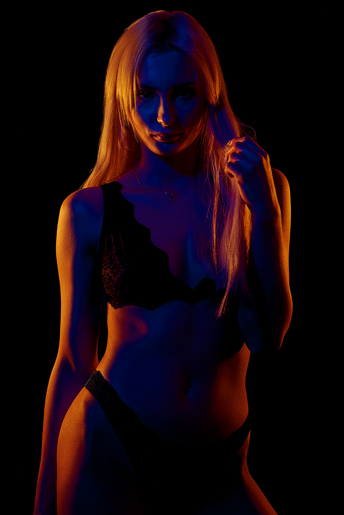 blonde color Hot lingerie polishirl portrait