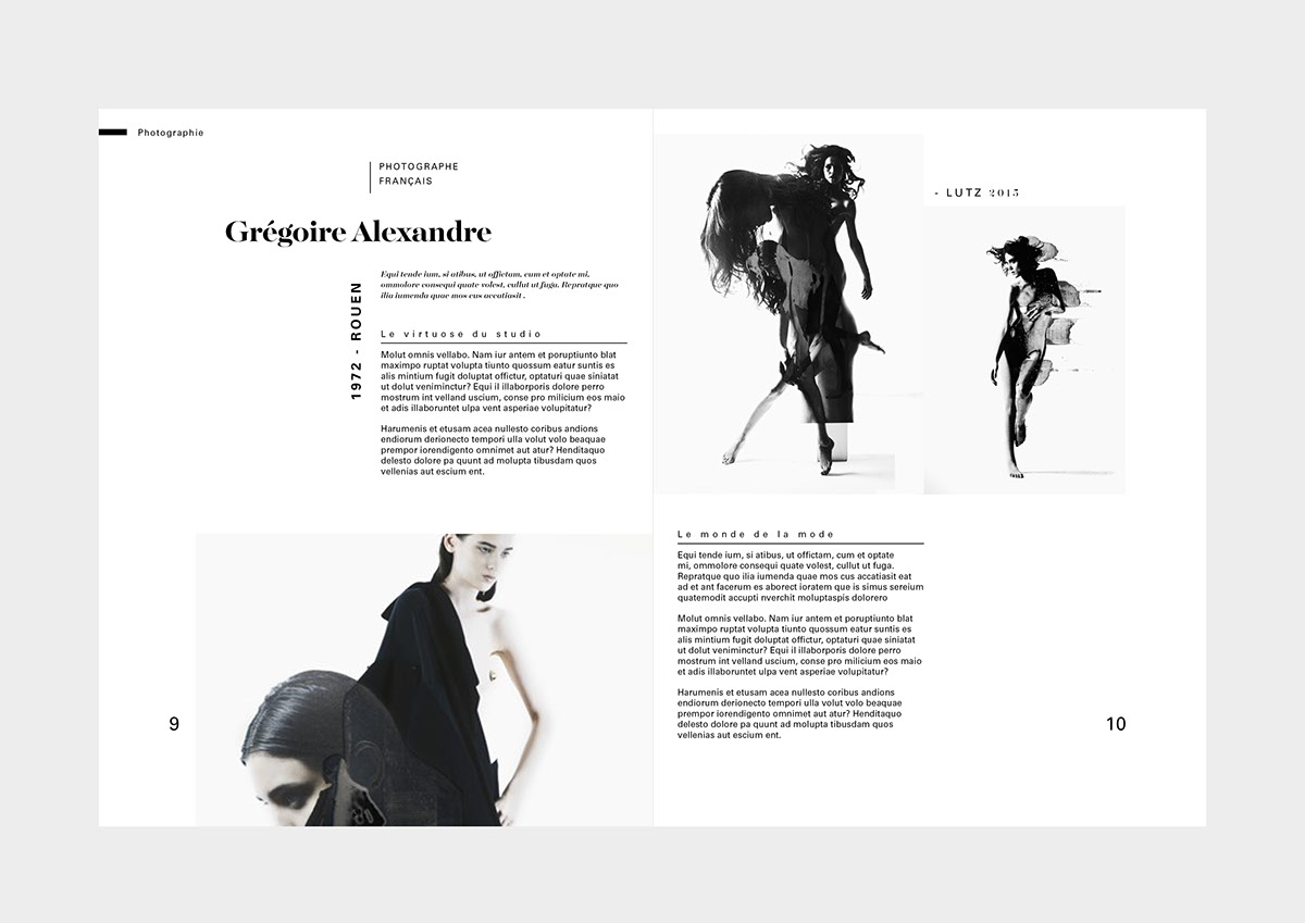 Adobe Portfolio magazine editorial luxe minimalist French Layout