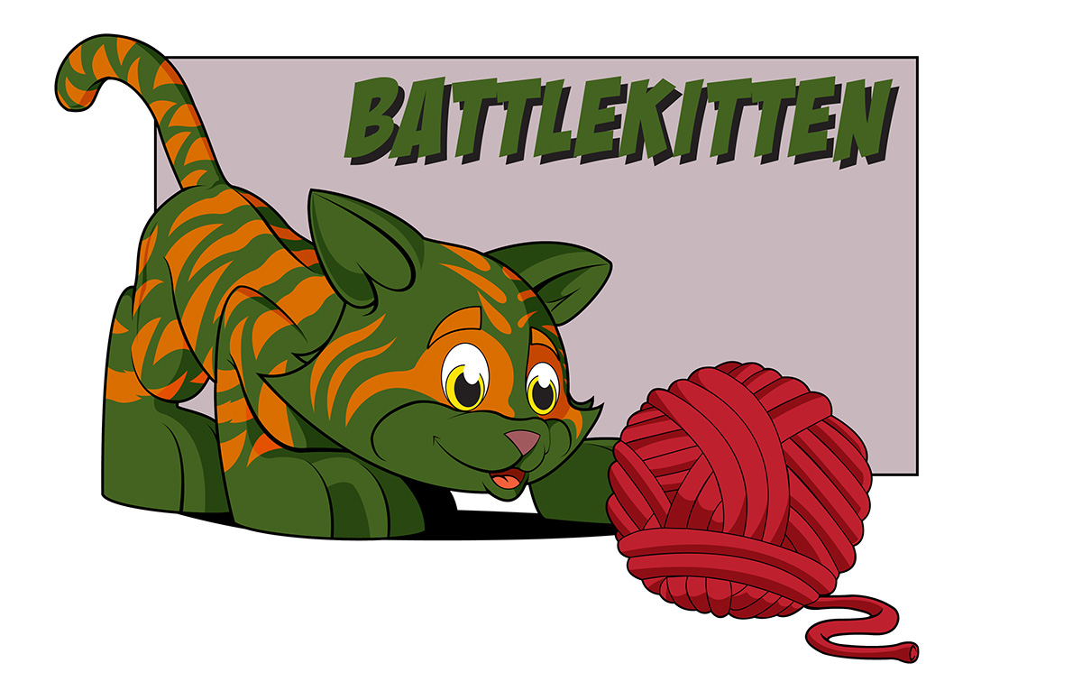 battlecat he-man skeletor masters universe filmation cartoon Illustrator kitten yarn