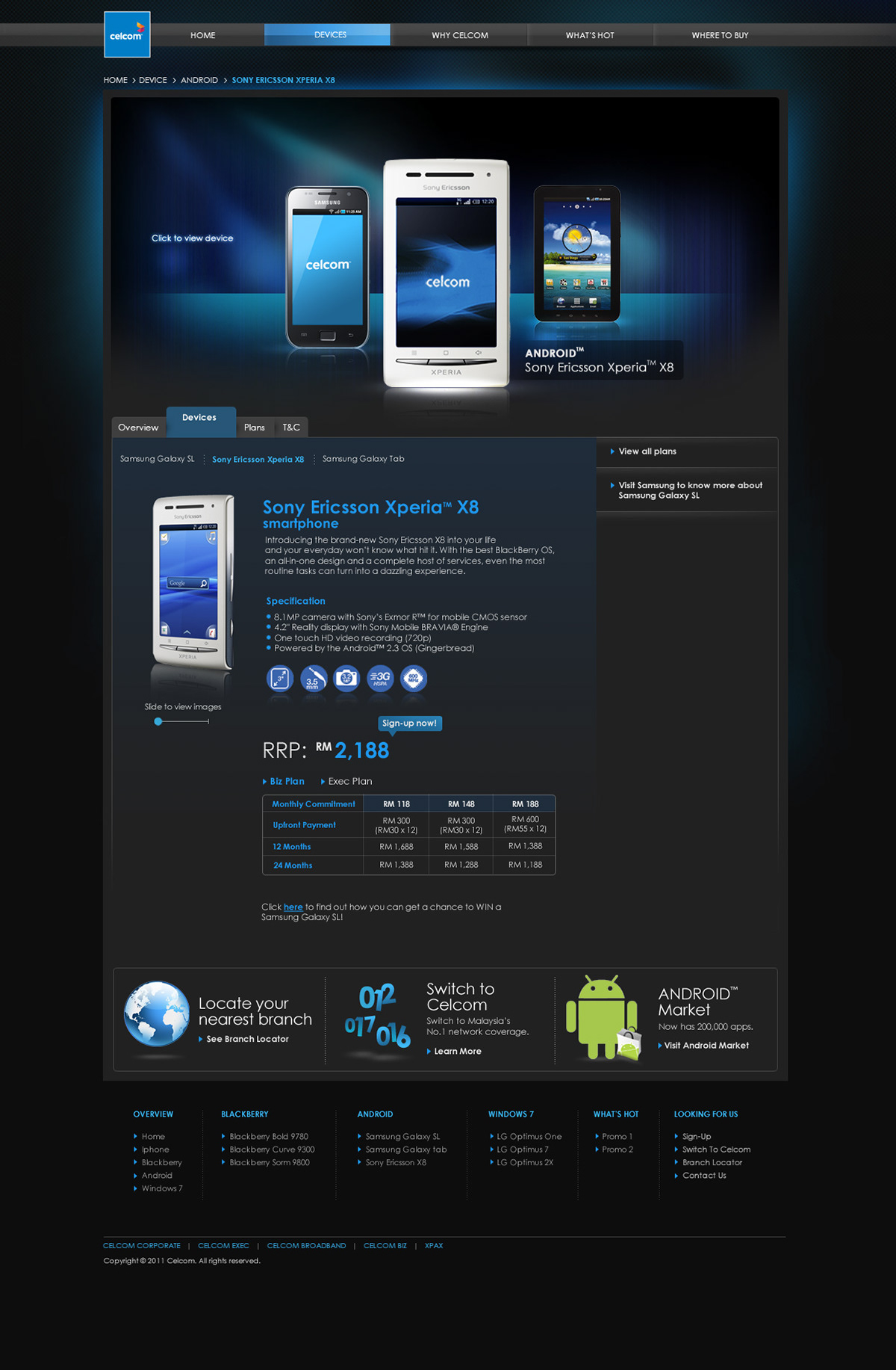 Website Webdesign corporate telco smartphones user-interface UI phones mobile