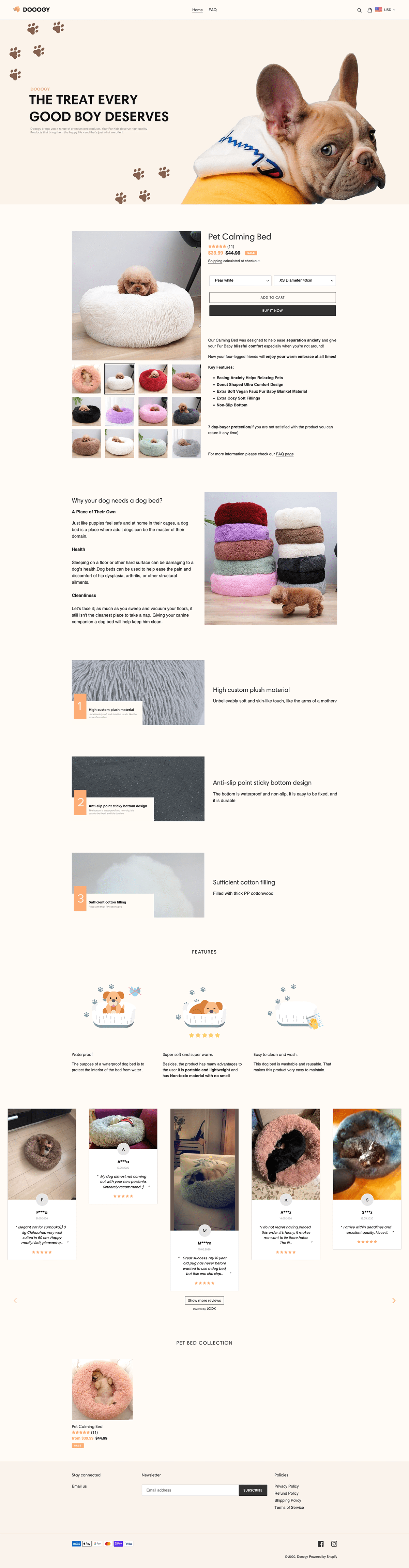 dog orange pet shop pet store Shopify Webdesign