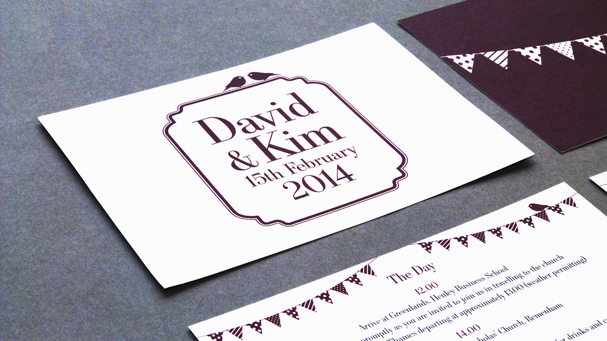 Invitation. Wedding Invite. typography. Graphic Design. Wedding Invitation. Bunting. birds.