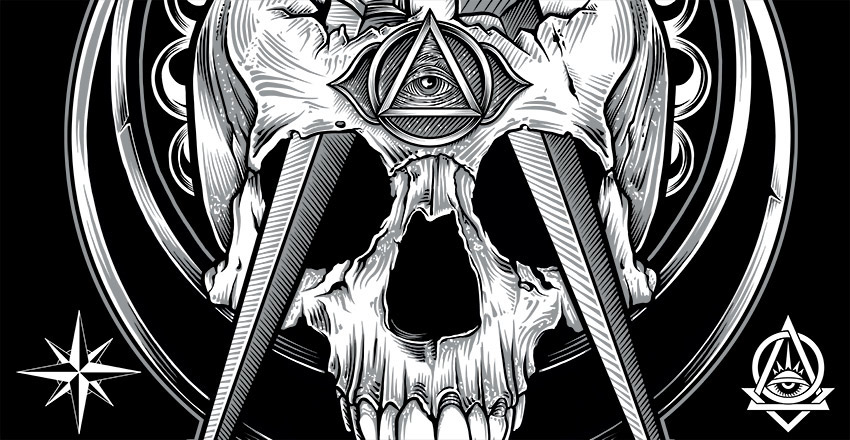 skull t-shirt steadfastbrand Inked Magazine tattoo masonic secret society