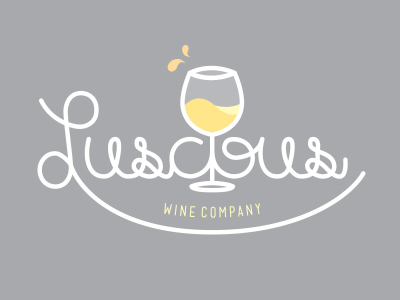 custom type wine winery luscious identity logo design vector Weekly