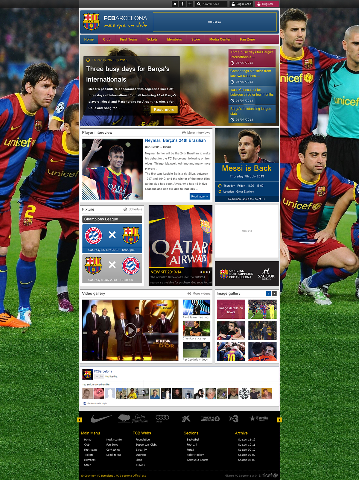 7oroof.com Begha beghat begha designs  sport sports fcb FC Barcelona barcelona flat ui football club football Webdesign Web