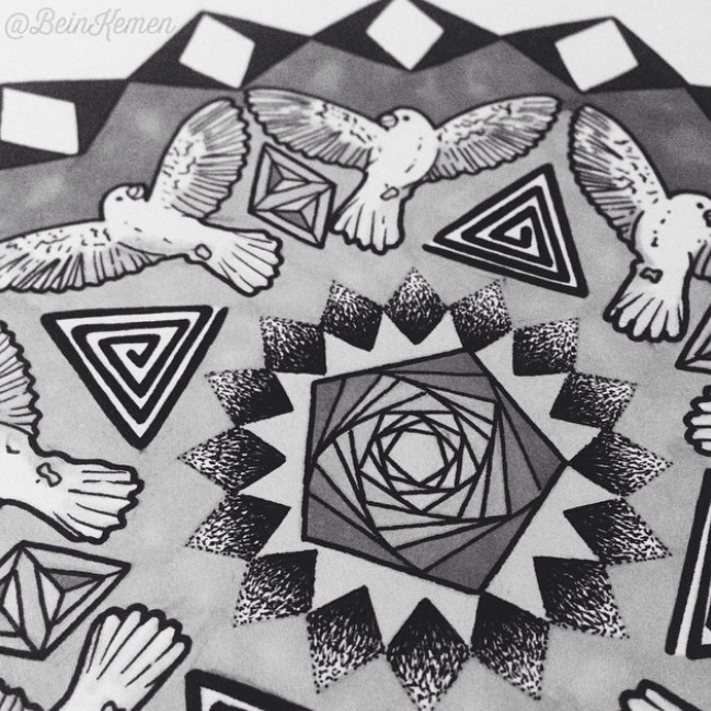 art artwork black and white b&w design doodle dotwork Mandala Mandalas pattern tattoo tattoos tattoo flash Nature natural
