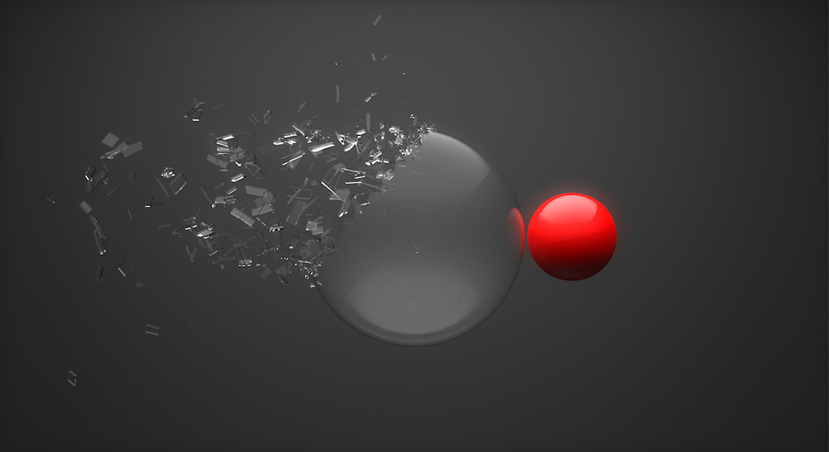 x-particles impact shatter test minimalistic 3D