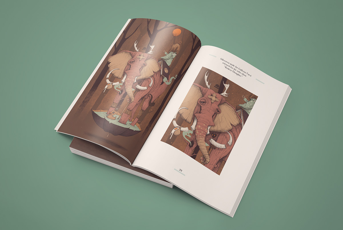 editorial Catalogue catalog design catalog Exhibition  art show dulk broken thoughts galleria varsi artis animals