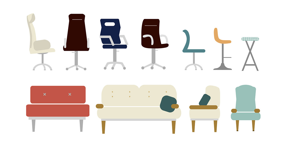 infographics Office furniture Vector Illustration