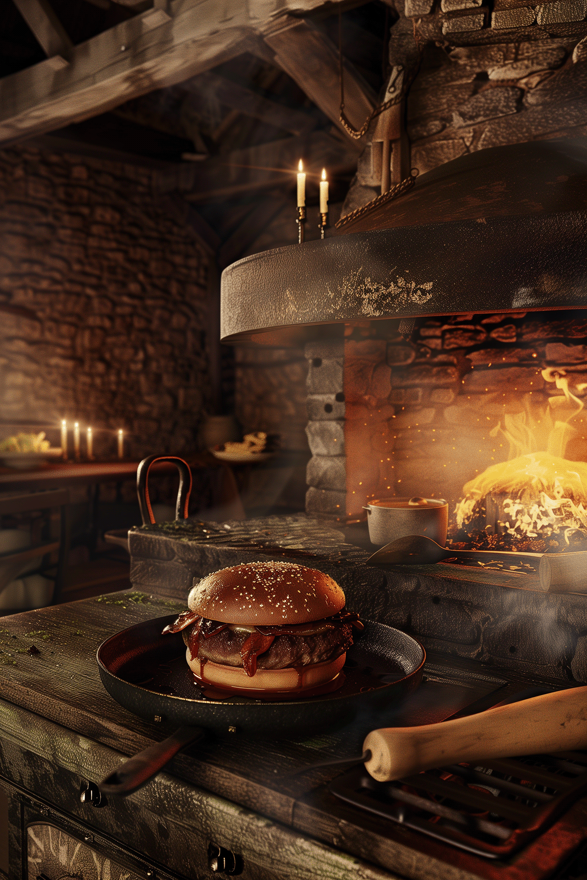 hamburger Advertising  AI generated images Culinary Food 