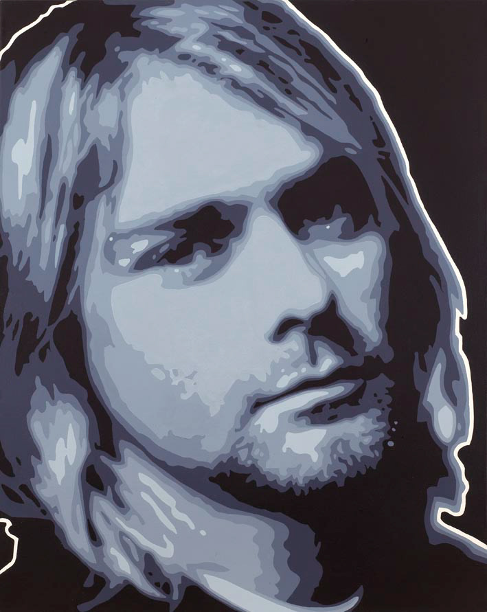 kurt cobain nirvana rock grunge foo fighters Dave Grohl Singer canvas paint Original