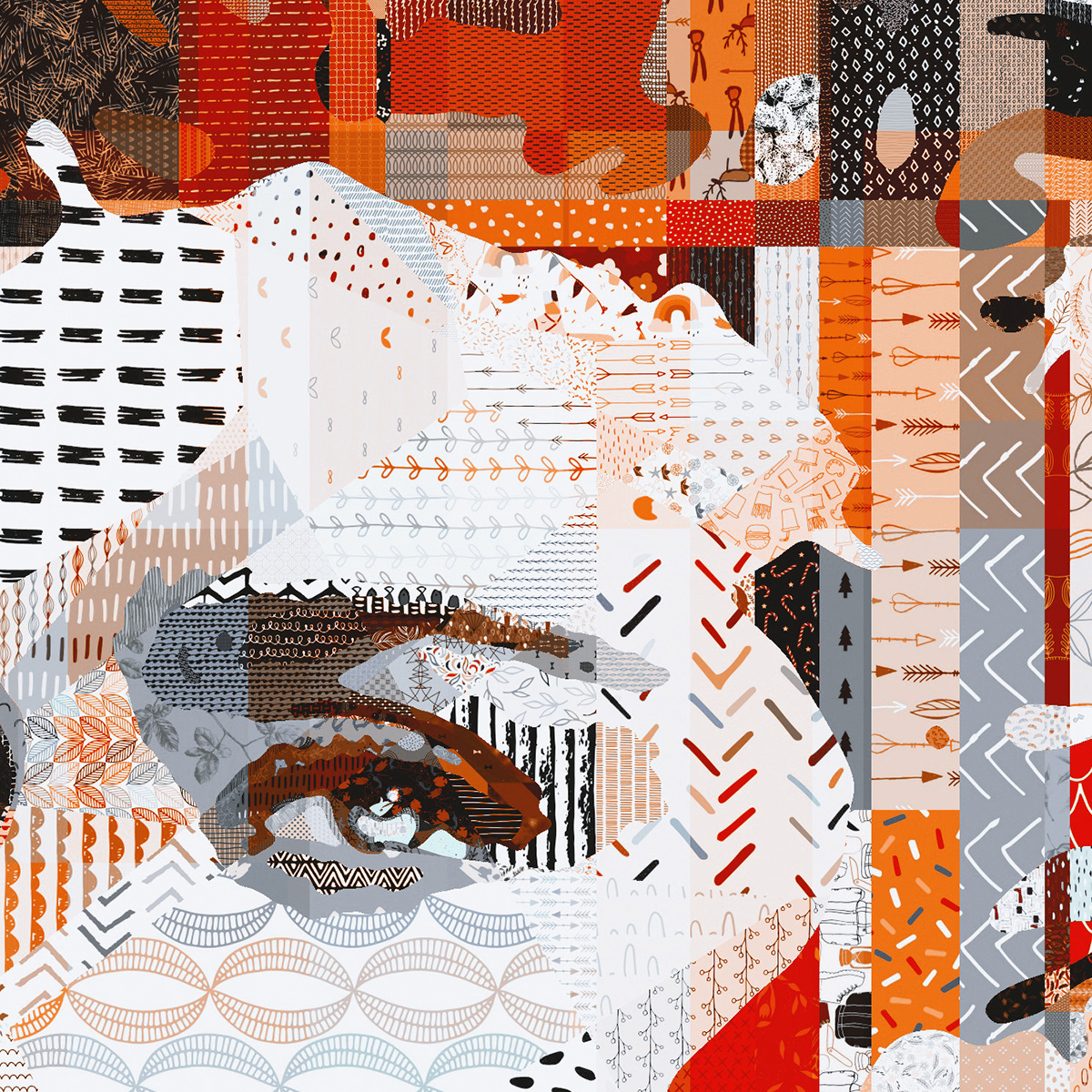 mosaic collage digitalart madonna patchwork ILLUSTRATION  homedecor