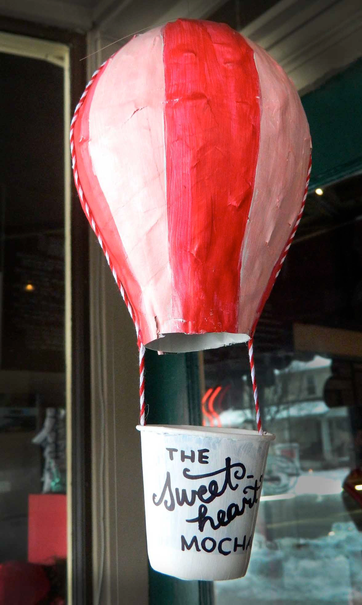 Window Display Staufs Coffee valentines day Display Paper Illustration type HAND LETTERING