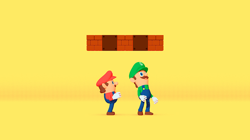 motion graphic game Character mario Luigi Troy