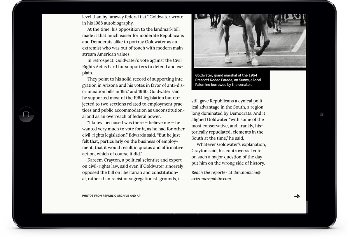 iPad magazine history arizona goldwater tablet DPS