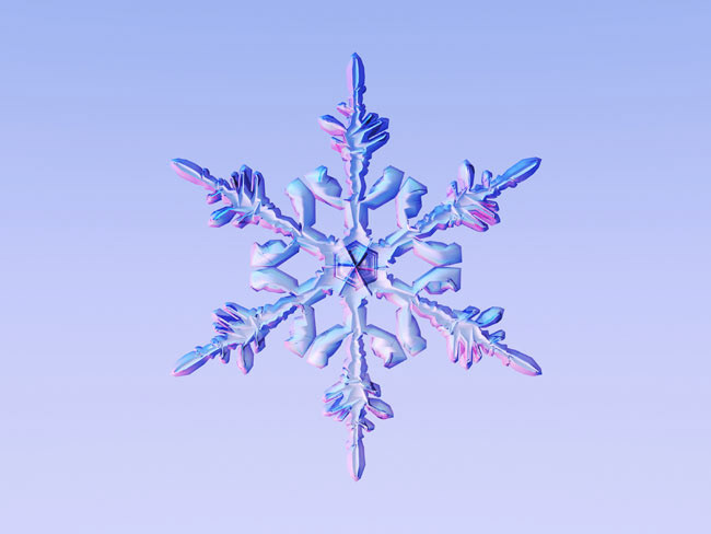snowflakes ice crystals microscopic 3D