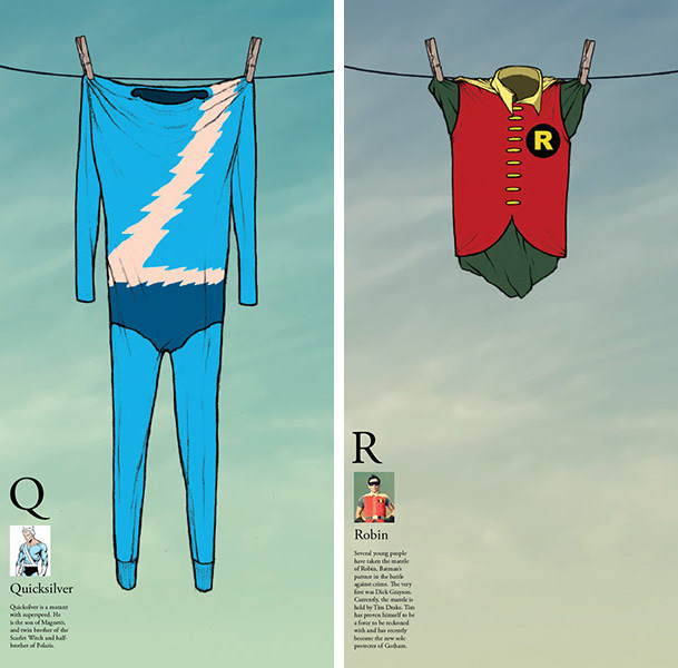 SuperHero alphabet Aquaman batman catwoman Daredevil elongated man Flash Green Lantern he-man jesus superman punisher robin wonder woman