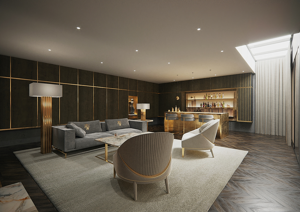Interior 3D Render corona luxury