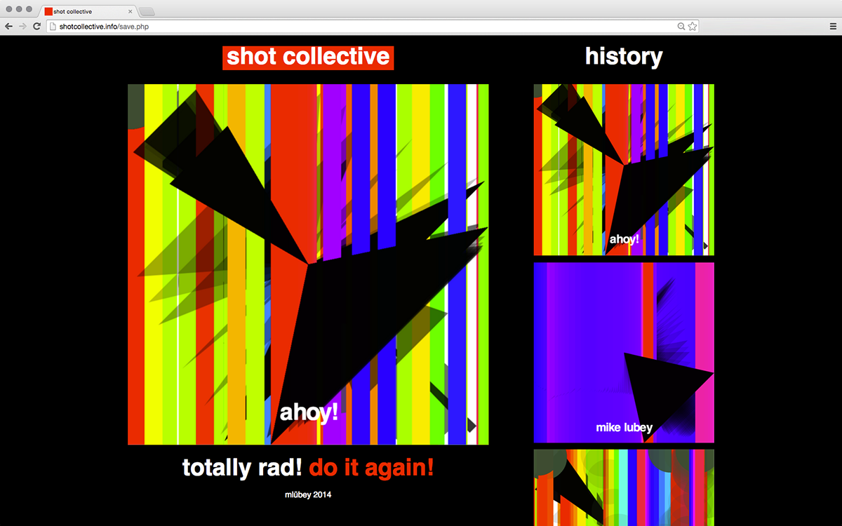 screenshot communal interactive php Web HTML canvas Collective  pratt Pratt Institute RGB social processing css database