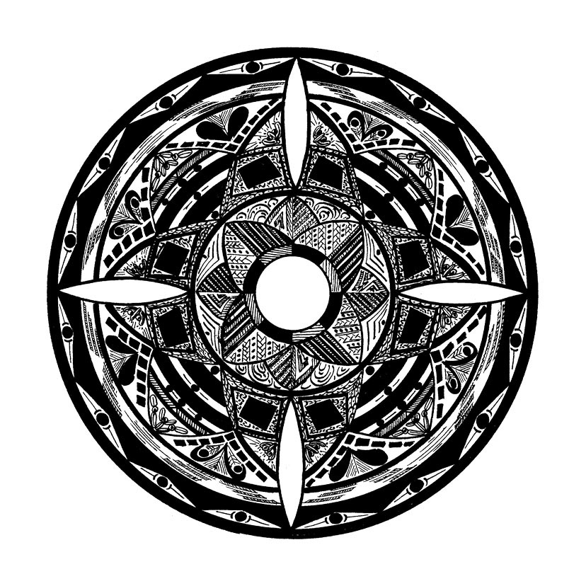 Mandala hand drawing sacred geometry
