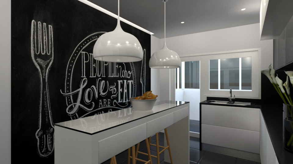 lettering Chalkboard decor kitchen Home Living rendering modeling 3DS MAX 2014 mental ray