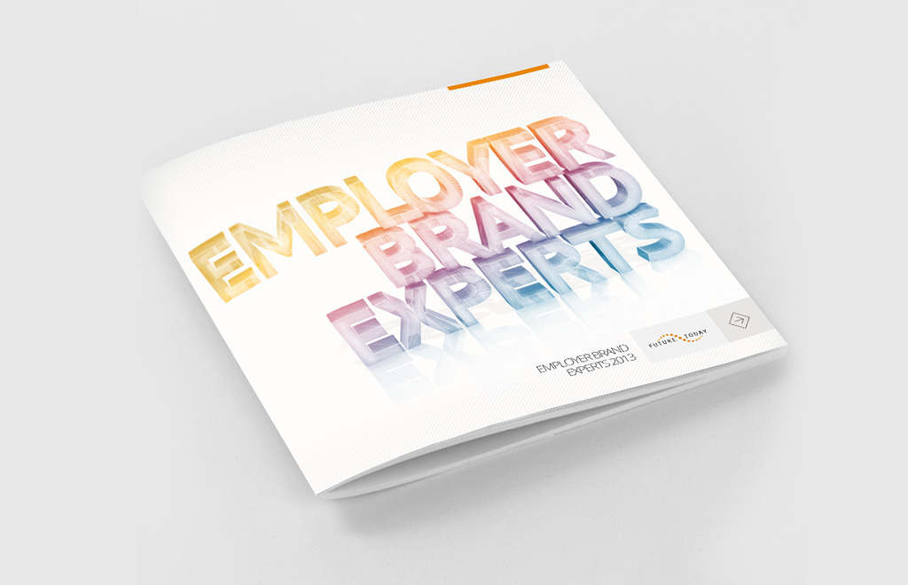 design graphic Icon Booklet Layout orange type grey futuretoday employer brand case typographic print Picture