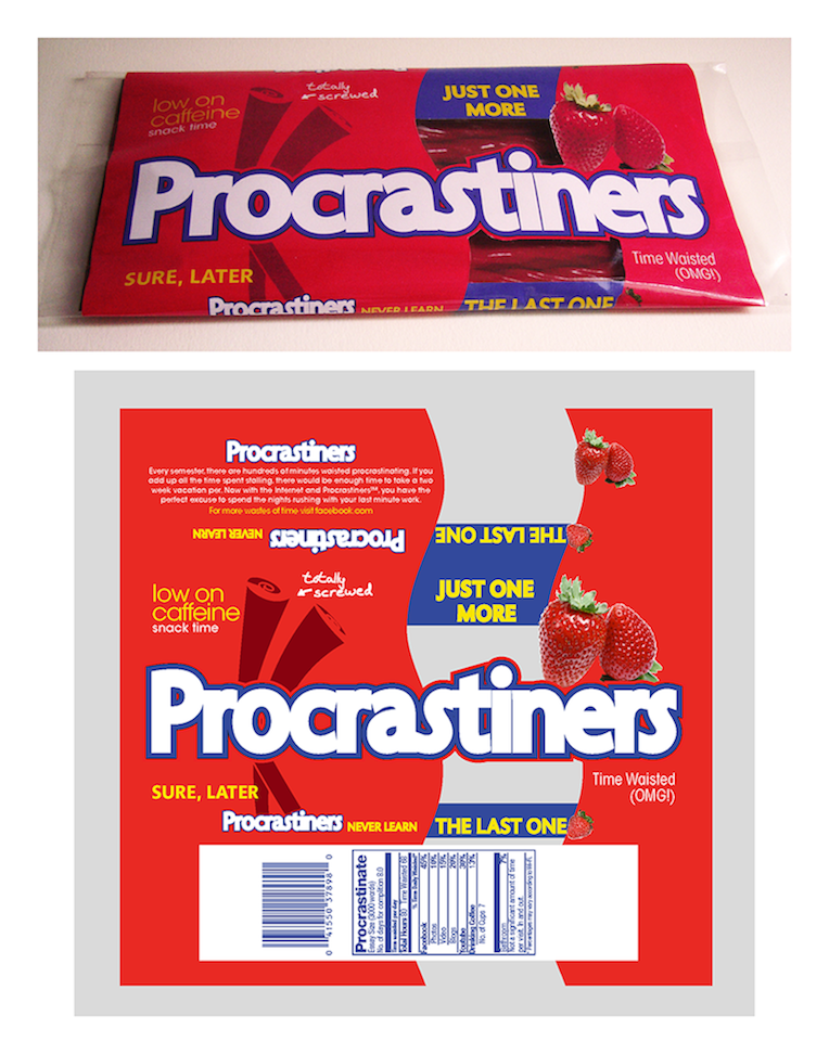 infographic timeline Candy procrastination package 3D