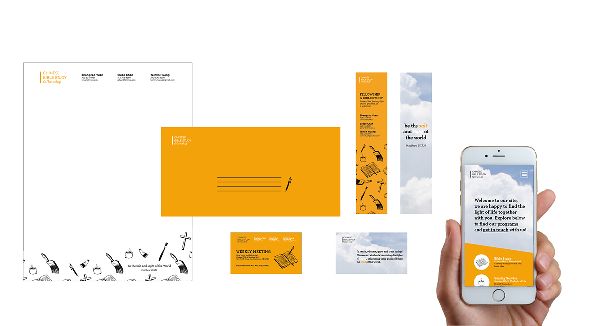 letterhead business card bookmark Mobile app UI envelope church art Stationery marketing   Student Activity