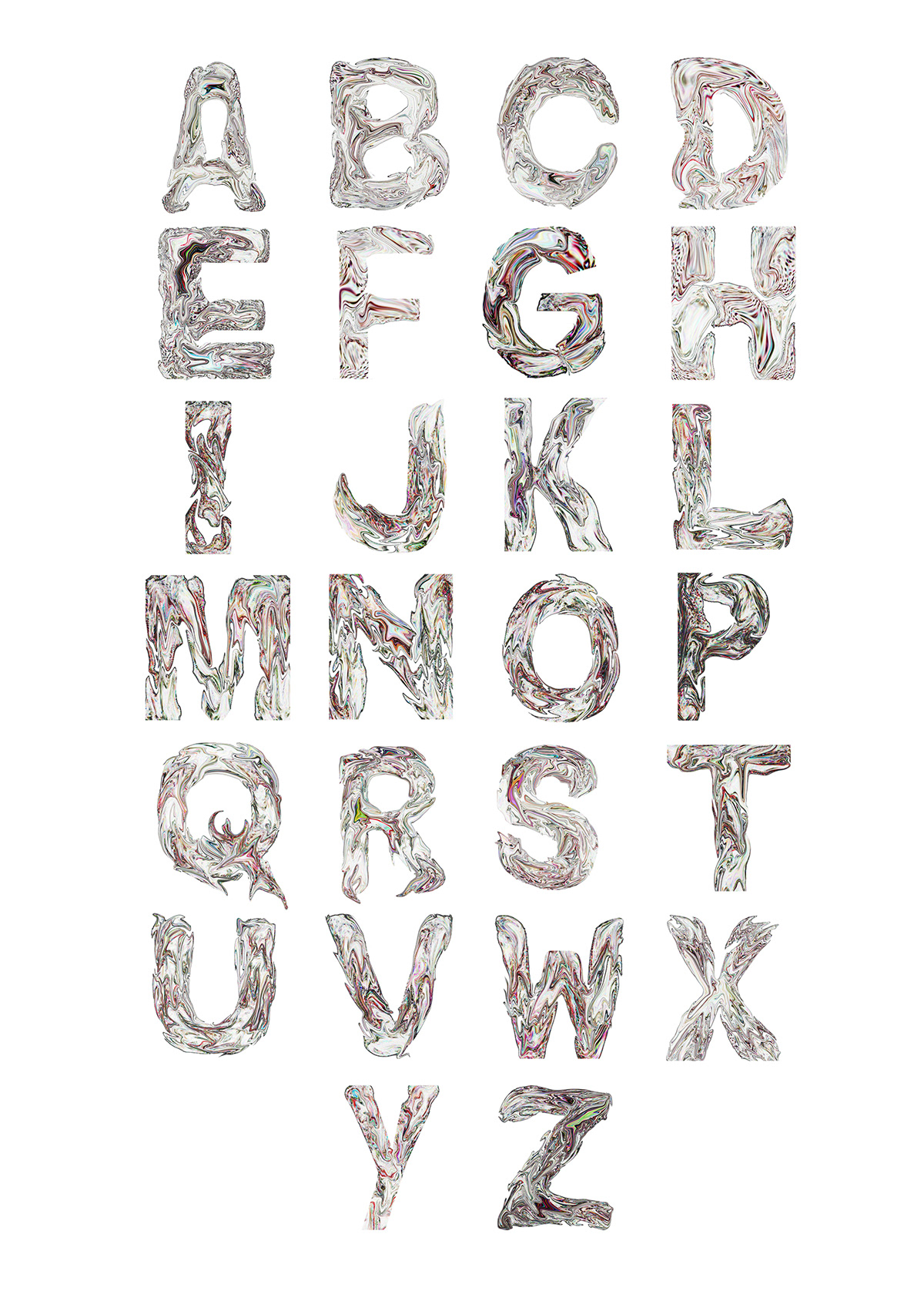 decay rotten rotting fruits Typeface warping letters