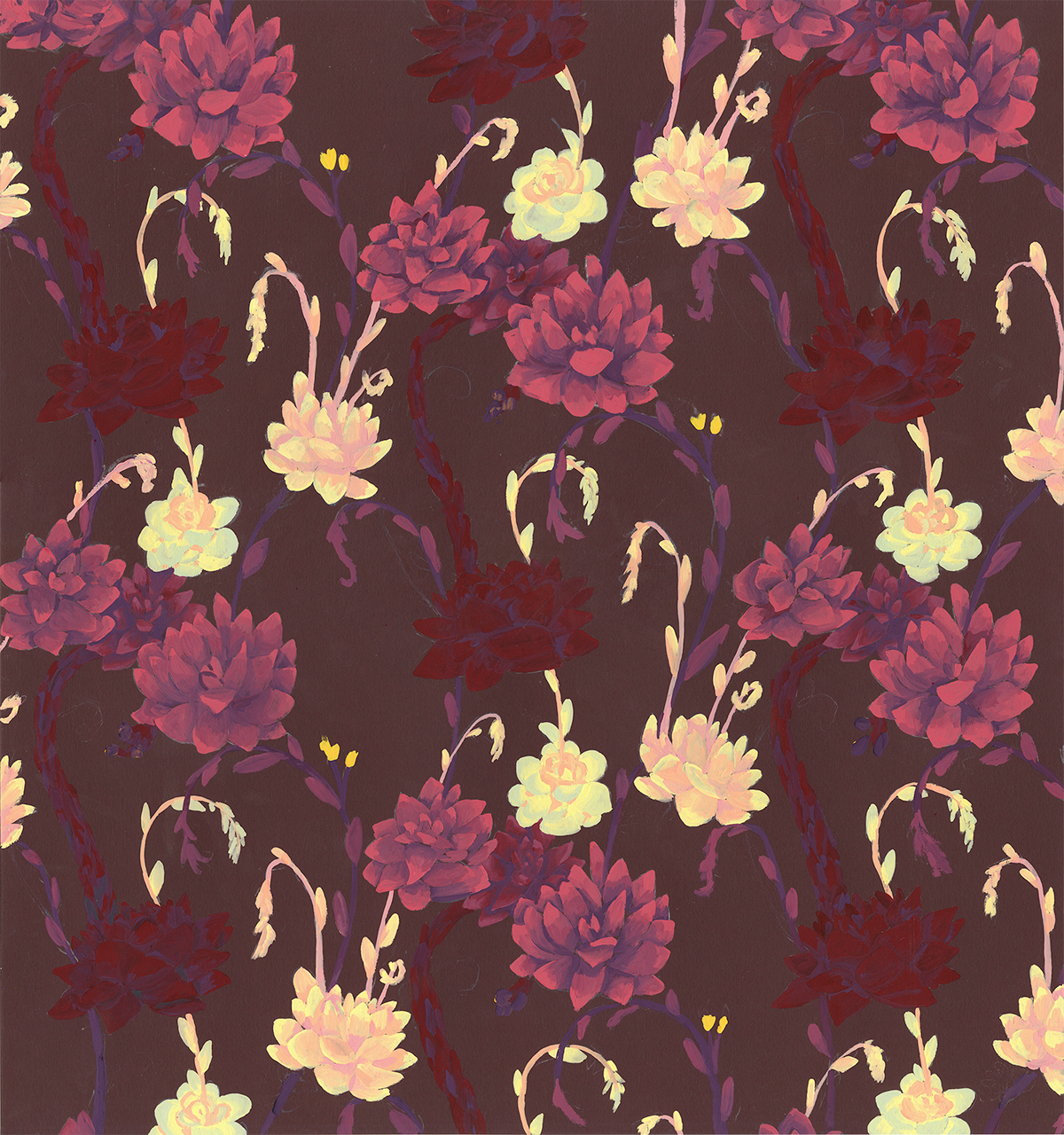 pattern Repeat Pattern art nouveau Succulents Succulent