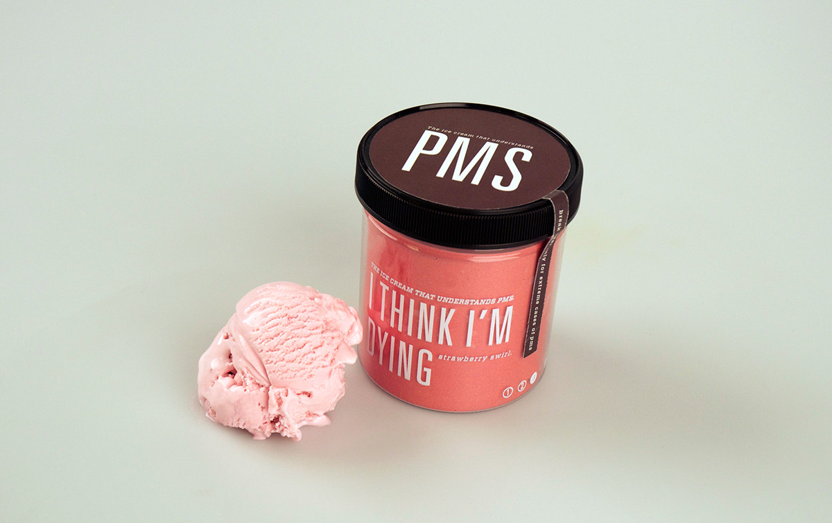ice cream PMS humor honest rocky road strawberry mint chocolate chip sticker