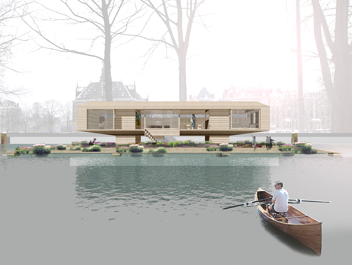 floating house water house boat Netherlands water structure housing future Sustainable self sufficient