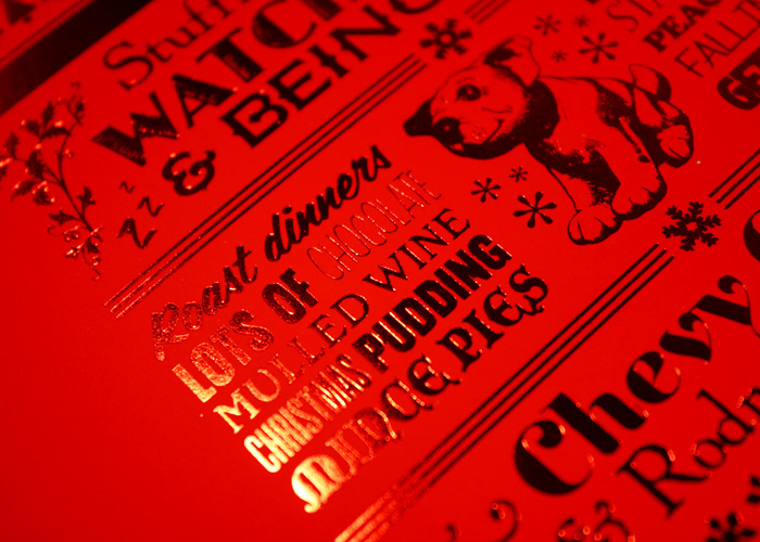 Christmas xmas foil type typographic ellomate Ello Mate Steve stock greeting cards christmas cards