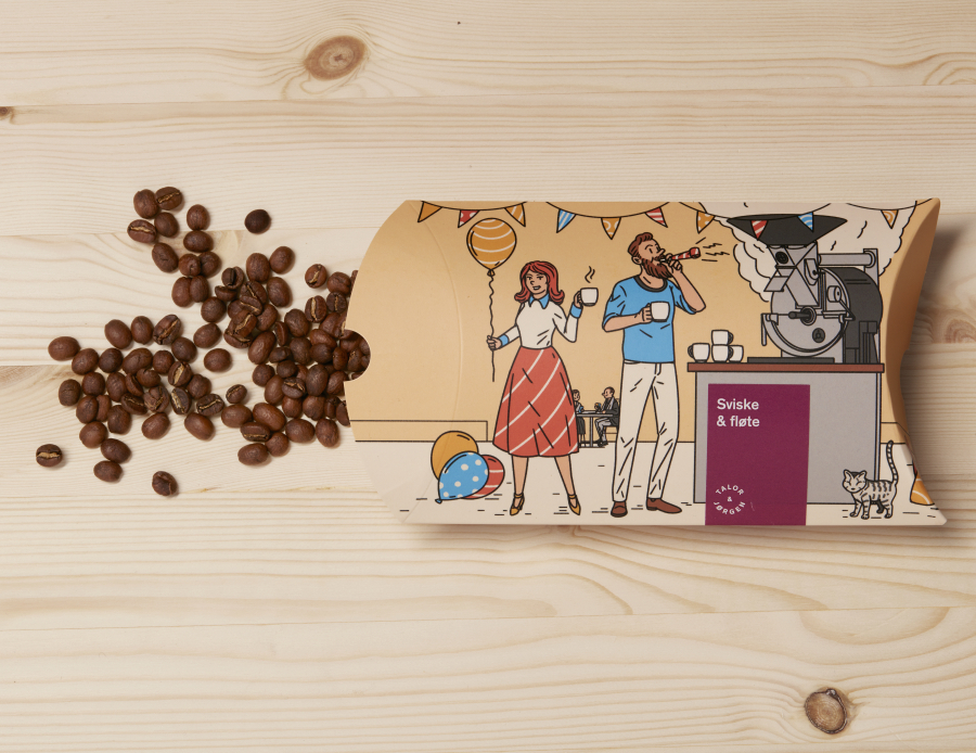 Coffee Roaster branding  Food  bewerage LigneClaire Packaging ILLUSTRATION  Drawing 