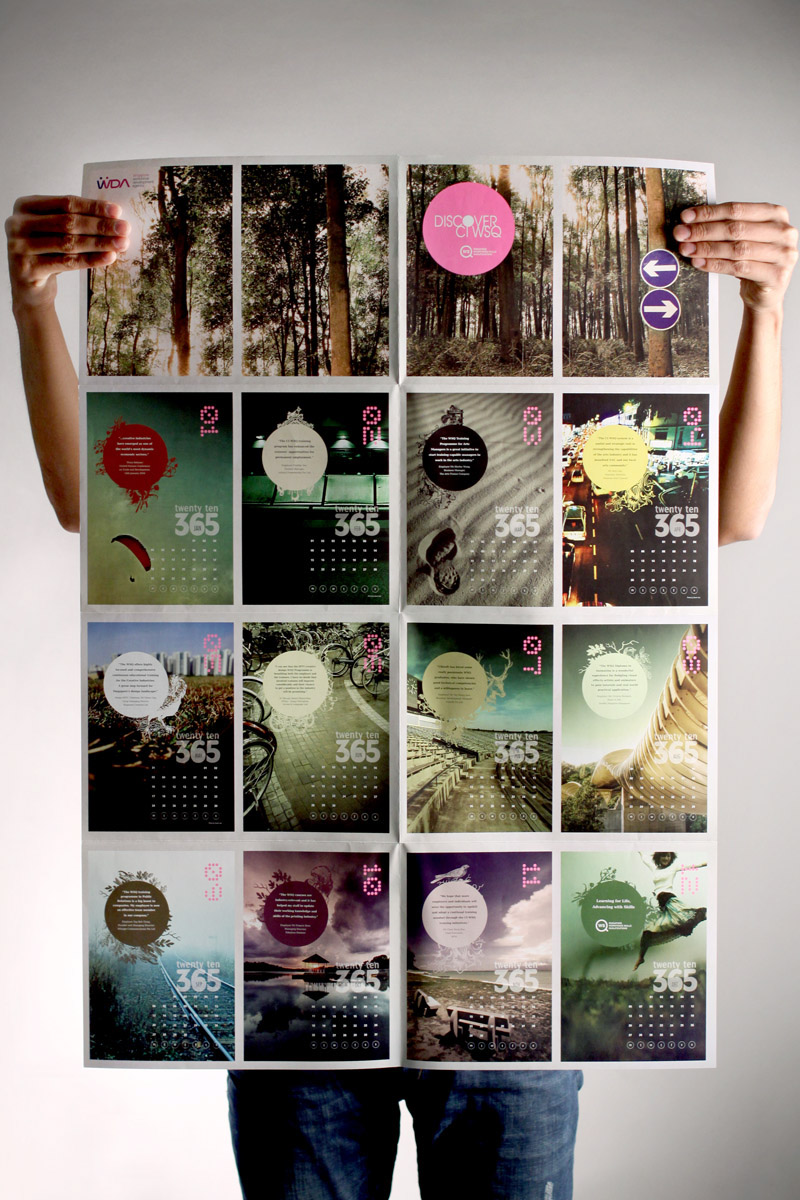 calendar poster creative industry ANNUAL Government photograph die cut