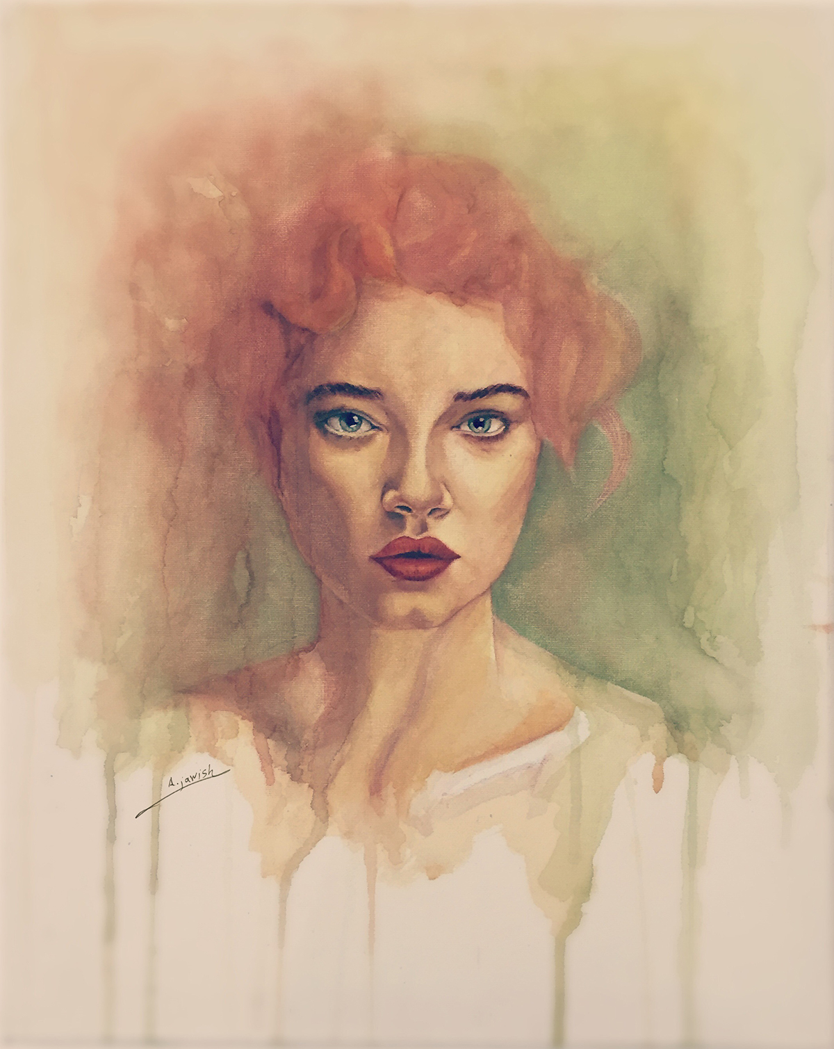 #drawing watercolor pencil portrait canvas
