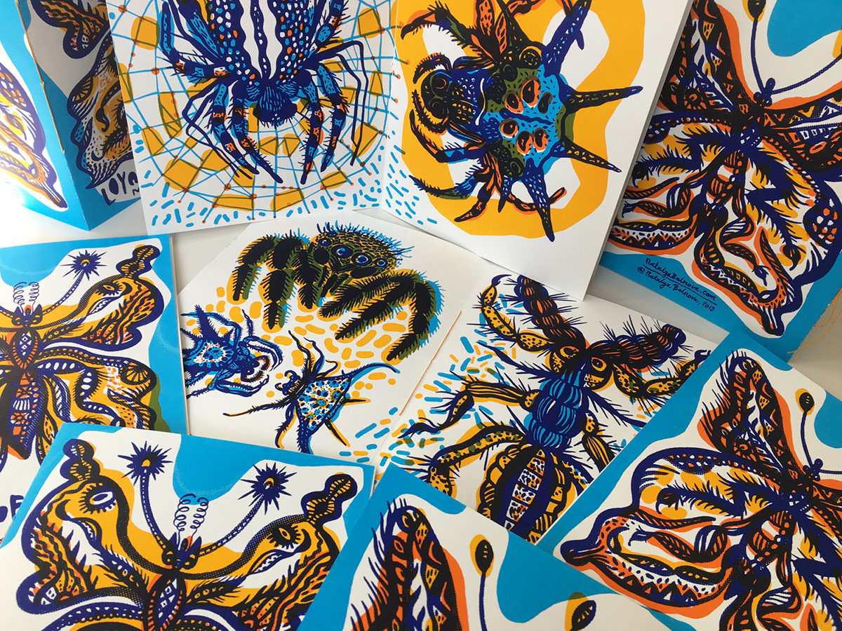 printmaking book design Zine  artbook Drawing  Insects spiders natalya balnova design ILLUSTRATION 