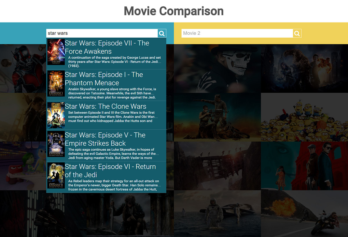 web app comparison json AJAX Movies