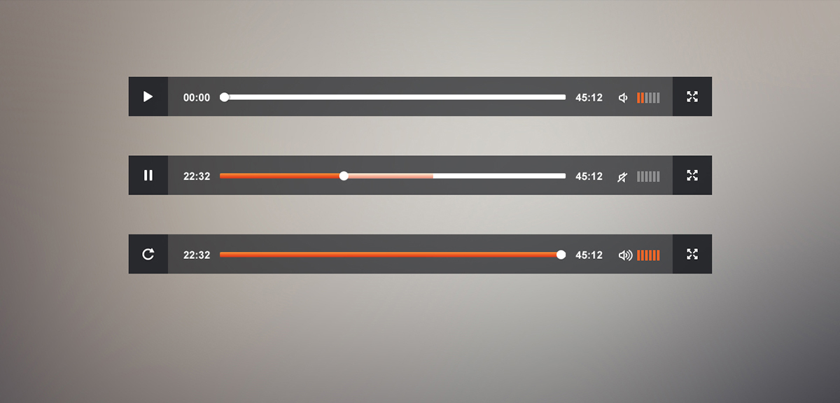 video player icons interaction