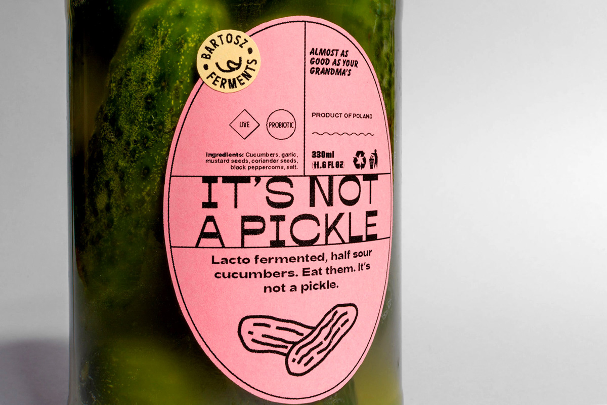 Food  label design Packaging kombucha kimchi labels Health branding 