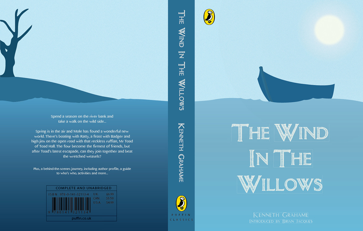 book  penguin blue puffin story ILLUSTRATION  digital vector wind in the willow Classic