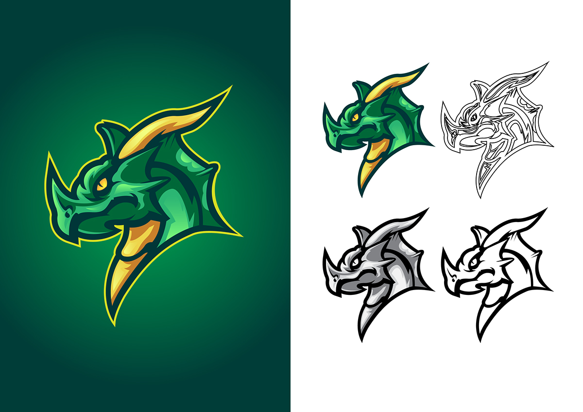 dragon esports E-Sports Mascot logo vector great gfx